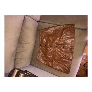 brown faux leather skirt